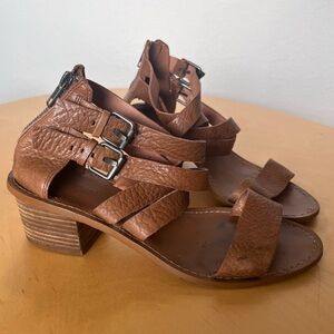 Madewell Lora Strappy Block Heel Brown Sandal Size 7
